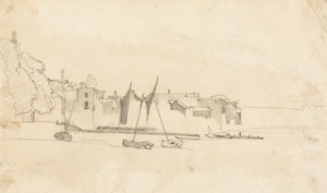 Petits bateaux dans le port - Cornelius Varley