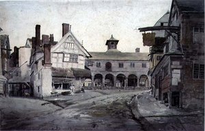 La place du marché, Ross, Herefordshire - Cornelius Varley
