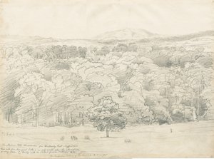 Wrottesley Hall - Vue des collines de Malvern - Cornelius Varley