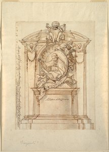 Dessin, projet de monument, vers 1750 - Corrado Giaquinto