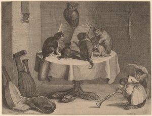 Le concert des chats - Coryn Boel after David Teniers the Younger