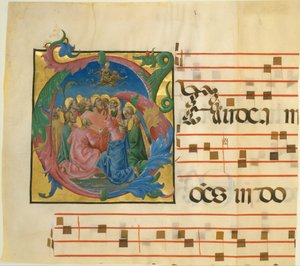 Enluminure de manuscrit avec l