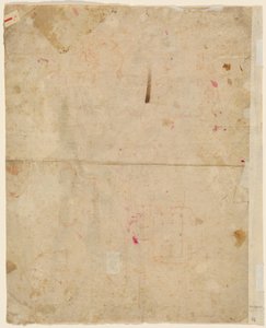 La tête de Saint Georges et plans architecturaux (verso) - Cosmas Damian Asam