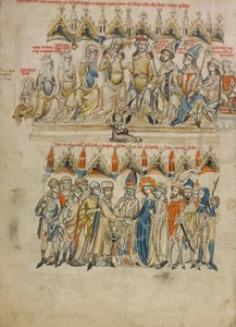 Famille de Berthold IV de Méranie. Le mariage de Hedwig et Heinrich, 1353 - Court workshop of Duke Ludwig I