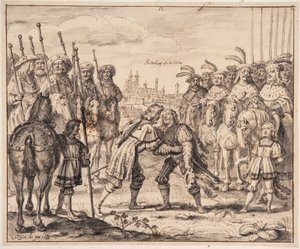 Christian Ier rencontre le Prince Maximilien à Rothenburg ob der Tauber en 1474 - Crispijn de Passe