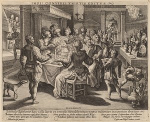 Le festin de Balthazar - Crispijn de Passe I after Maarten