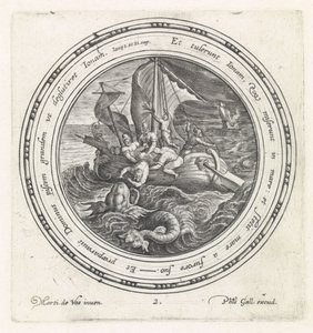 Jonas jeté par-dessus bord par les marins (Histoire de Jonas)