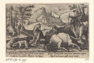 Psamathe transforme le loup en marbre - Crispijn van de Passe (I)