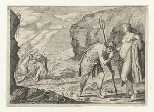 Neptune et Caenis - Crispijn van de Passe (II) (attributed to)