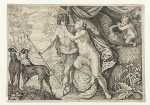 Vénus et Adonis - Crispijn van de Passe (II) (attributed to)