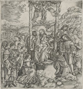 Adoration des Mages (gravure) - Cristofano Robetta