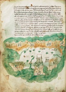 Carte de Zakinthos, c.1420 - Cristoforo Buondelmonti