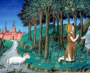 Jean-Baptiste priant devant les portes de la ville - Cristoforo De Predis
