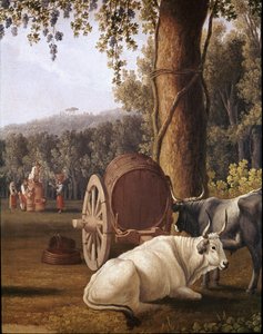Récolte près de Naples (détail de vaches) - Cristoforo Kneip