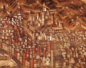 Vue de Gênes et de son château (détail) 1597 - Cristoforo de Grassi
