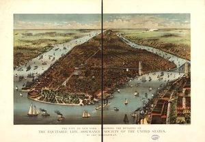 La ville de New York - Currier and Ives Equitable Life Assurance Society Of The United States