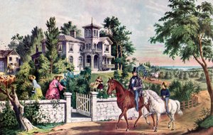 La vie à la campagne américaine, matin de mai - Currier and Ives