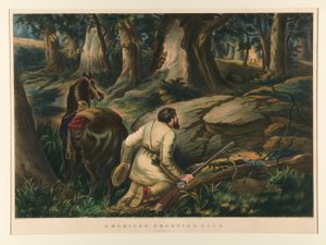 Vie à la frontière américaine / Sur le sentier de la guerre - Currier and Ives