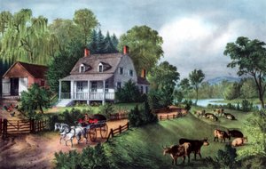 Ferme américaine en été, 1868 - Currier and Ives