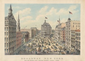Broadway, New York : Depuis le bâtiment Western Union Telegraph en regardant vers le nord