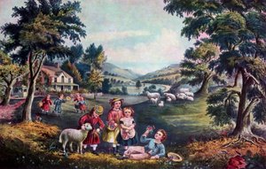 La saison de la joie, enfance, 1868 - Currier and Ives