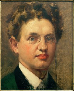 Autoportrait, en face, avec pince-nez - Curt Herrmann