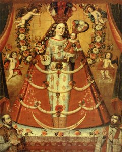 Notre-Dame du Rosaire (huile) - Cuzco School