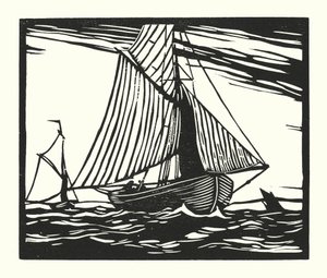 Bateaux de pêche et barges : Smack de pêche, début du XIXe siècle - Cyril A. Wilkinson