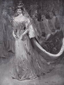 La reine Alexandra quittant l