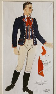 Costume pour La fiancée échangée de Bedrich Smetana, esquisse - Czech School