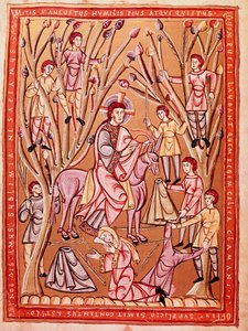 Entrée triomphale de Jésus à Jérusalem (miniature, ca. 1085)