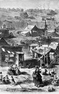 Les squatteurs de New York - Scène près de Central Park, de Harpers Weekly, pub. 1869 - D. E. Wyand