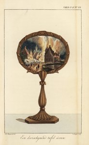 Écran de table translucide décoré d