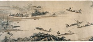 Pêcheurs sur une Rivière d