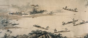 Pêcheurs sur une rivière d