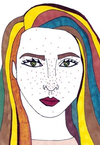 Autoportrait (technique mixte)