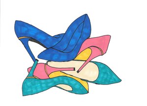 Chaussures, 2016 (feutre sur papier)