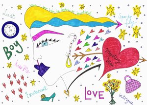 Sparks Fly, 2017 (feutre sur papier)