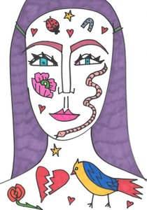 Tatouage du visage (feutre sur papier)