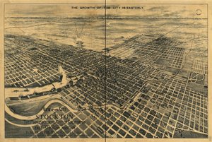 Vue de la ville de Stockton, la ville manufacturière de Californie - Dakin Publishing Co.