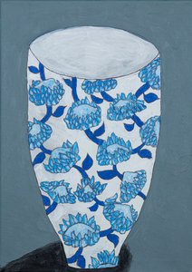 Vase à fleurs bleu - Dale Hefer & Family