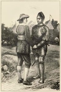 Hopeful et Christian de The Pilgrims Progress From This World, To That Which Is To Come par John Bunyan (1628-1688) illustration par Thomas Dalziel (1823-1906) Hopeful de la ville de Vanity rejoint Christian - Dalziel Brothers