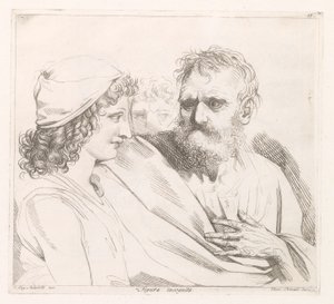 Jeune homme et vieil homme avec des yeux perçants