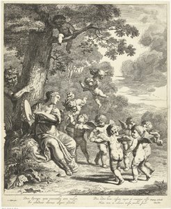 Pan et Syrinx avec putti dansants - Dancker Danckerts