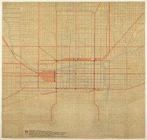 Planche 80 du Plan de Chicago, 1909 : Chicago. Diagramme du centre-ville, montrant le projet... - Daniel Burnham