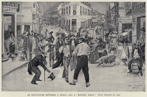 Une rencontre entre un élégant et un "Bowery B