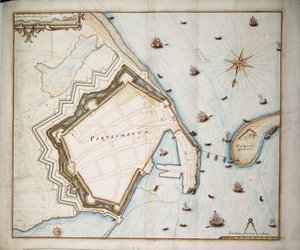 Carte de Portsmouth, vers 1668 - Daniel Favreau de la Fabvolliere
