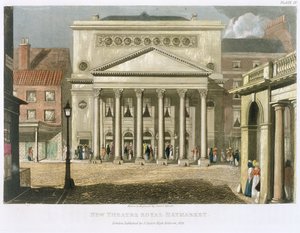 Nouveau Théâtre Royal, Haymarket, à Londres, conçu par John Nash en 1821, 1826 - Daniel Havell