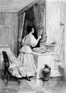 Eugénie Grandet dans son cabinet de toilette - dans « Eugénie Grandet », ill. par Daniel Hernandez