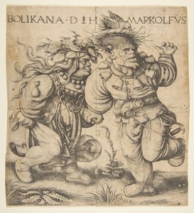 Bolinka et Marcolfus, fin du XVe-début du XVIe siècle - Daniel Hopfer
